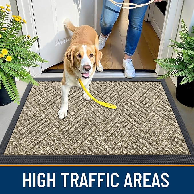 OLANLY Front Door Mat Outside Entrance 47x23, Heavy Duty Sturdy Natural Rubber - Image 5