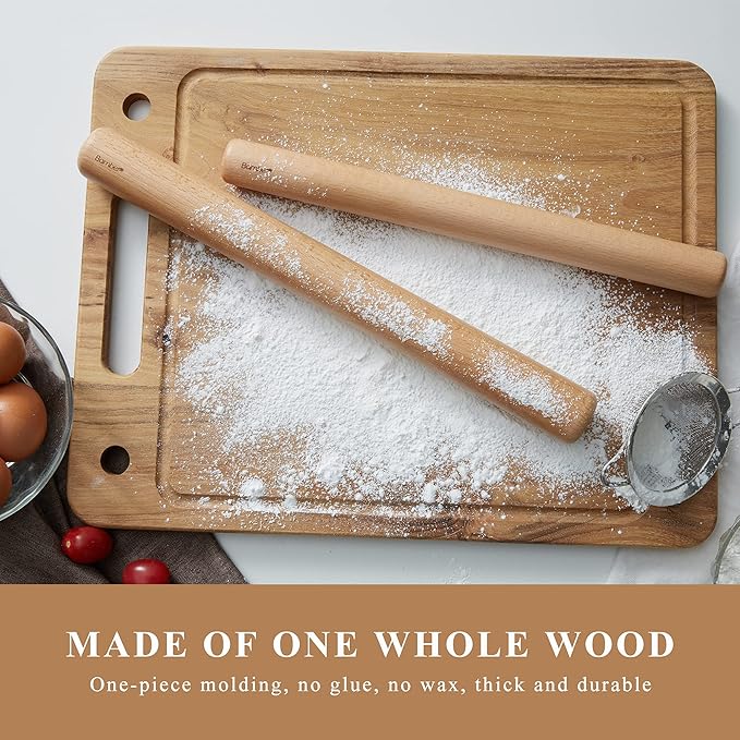 Bamber Mini Wood Rolling Pin for Baking Small Wooden Rolling Dowel Stick Dough - Image 6