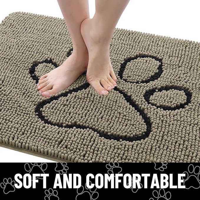 Smiry Dog Door Mat for Muddy Paws, Absorbent Dirt Trapper Non Slip Quick Dry - Image 3