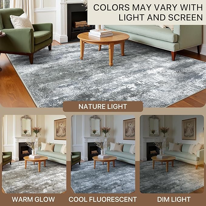 BEIMO Area Rugs 6x9 for Living Room Bedroom, Modern Abstract Machine Washable - Image 6