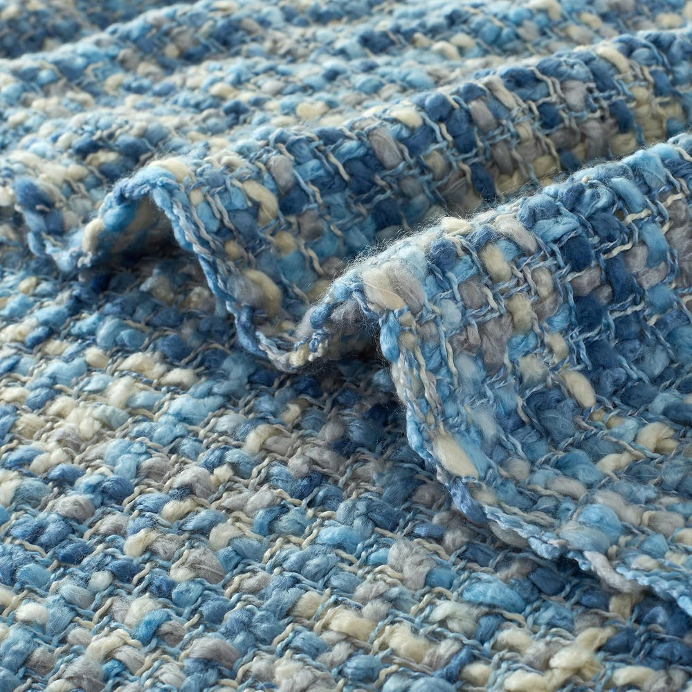 Multi-Color Cable Woven Throw Blanket for Couch - 50"X60"
