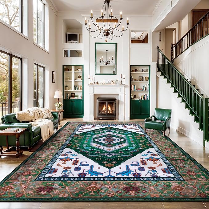 SERISSA 9x12 Area Rugs for Living Room, Large Washable Non-Slip Boho Rug - Image 3