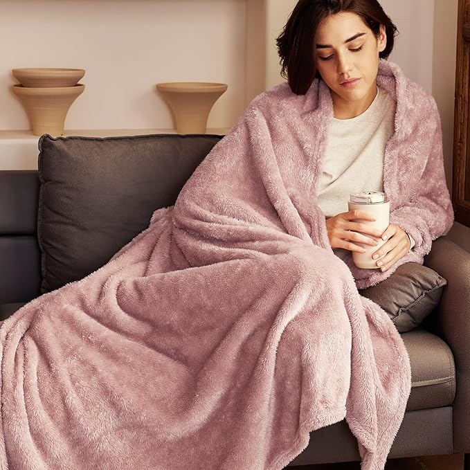 Exclusivo Mezcla Plush Fuzzy Fleece Throw Blanket Extra Large, Super Soft - Image 2