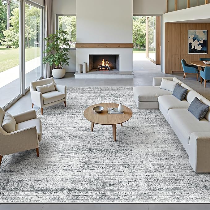 10x14 Area Rugs for Living Room, Non Slip Machine Washable Vintage Rugs - Image 2