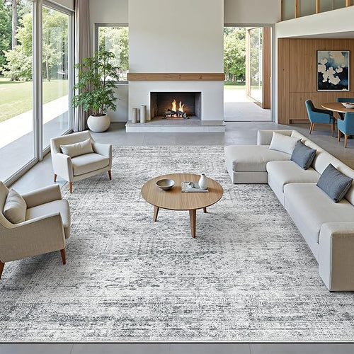 10x14 Area Rugs for Living Room, Non Slip Machine Washable Vintage Rugs - Image 2