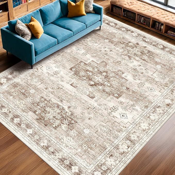 Washable Farmhouse Living Room Rug, 9x12 Area Rugs - Image 3