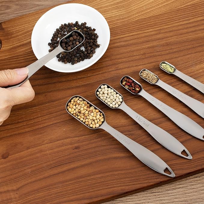 Accurate 18/8 Stainless Steel Measuring Spoons, Heavy Duty Good Handle Set of 6 - Image 7