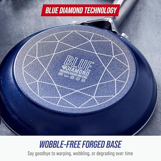 Blue Diamond 14 Piece Cookware Set, Diamond Infused PFAS & PFOA-Free Ceramic - Image 8