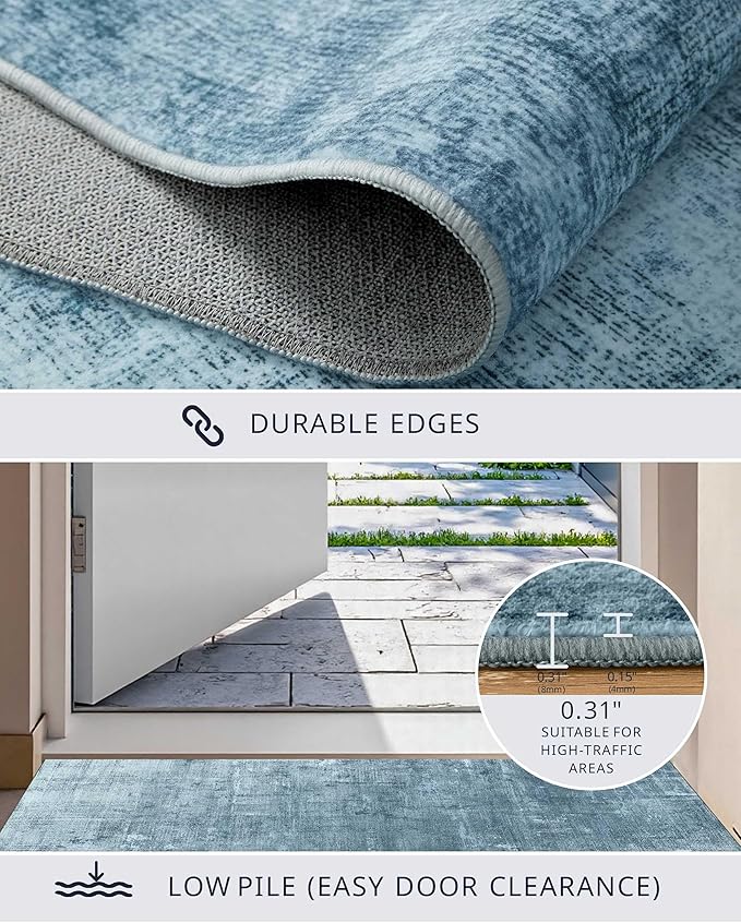 Latte&Fog 9x12 Area Rug for Living Room, Extra Large Blue Modern Abstract - Image 5