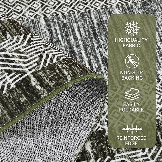 GarveeHome 10x13 Large Washable Geometric Area Rug Non Slip Non Shedding Floor - Image 3