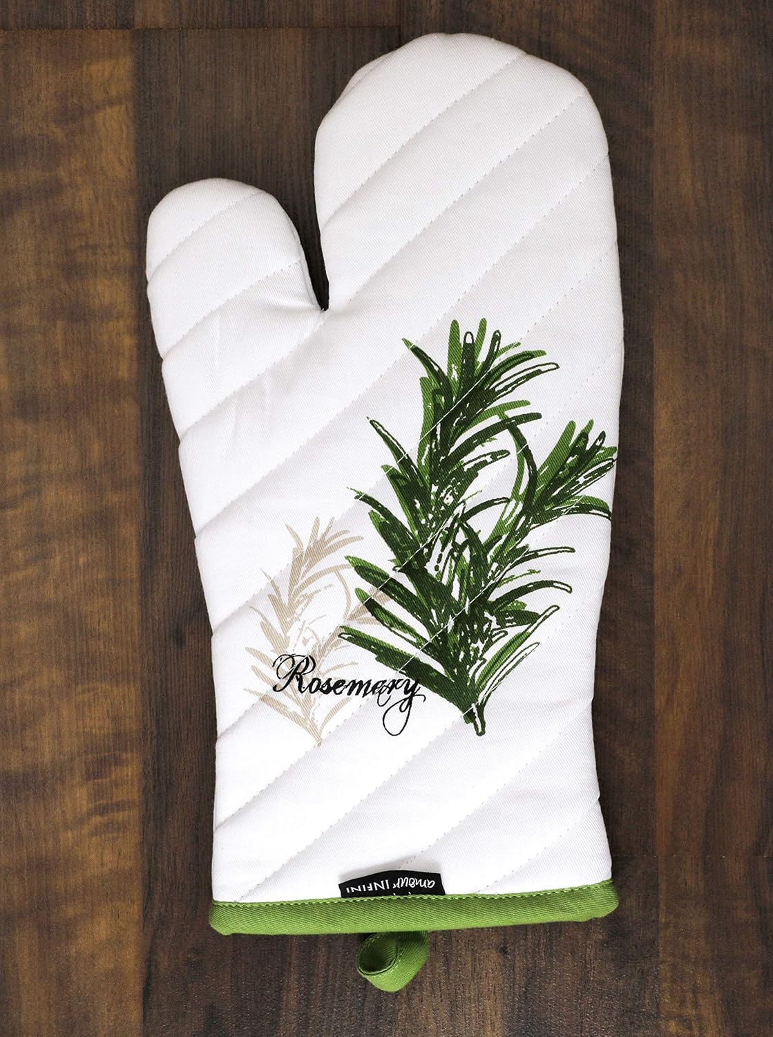 AMOUR INFINI Pot Holders, Oven Mitt and Kitchen Towel Heat Resistant 5-Piece Cotton Kitchen Set Perfect for Cooking, Baking, and Grilling Gift Set (Herb Garden)