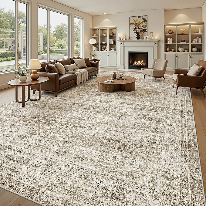 10x14 Area Rugs for Living Room, Non Slip Machine Washable Vintage Rugs - Image 2