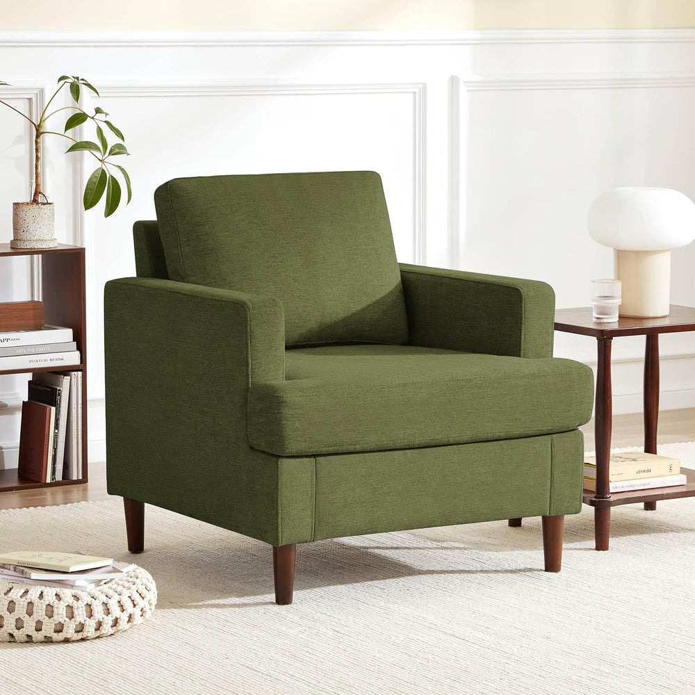 Weture Mid-Century Accent Chair, Green Armchair Living Room Chairs