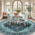 RELEANY Area Rugs 8ft Washable Non-Slip, Floral Vintage Distress Print Pattern by RELEANY
