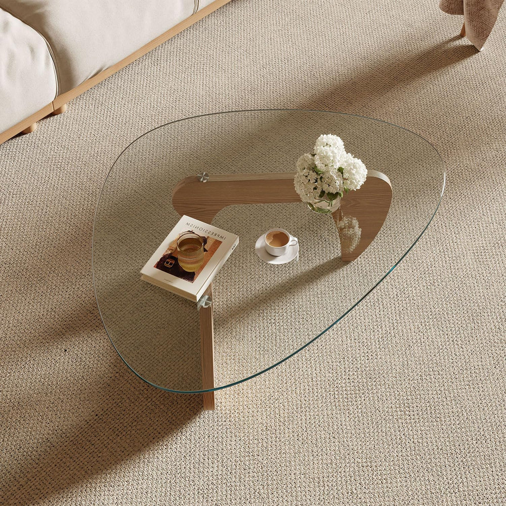 Modern Coffee Table for Living Room and Small Spaces, 43.3" x 29.5"...