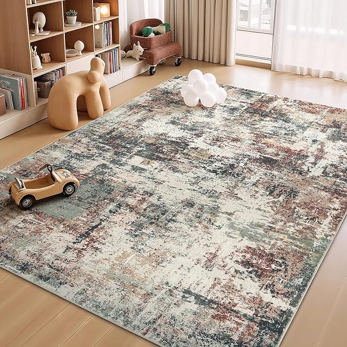 Rugflix 8x10 Area Rugs for Living Room, Washable Large Rug Stain-Resistant Low - Image 8