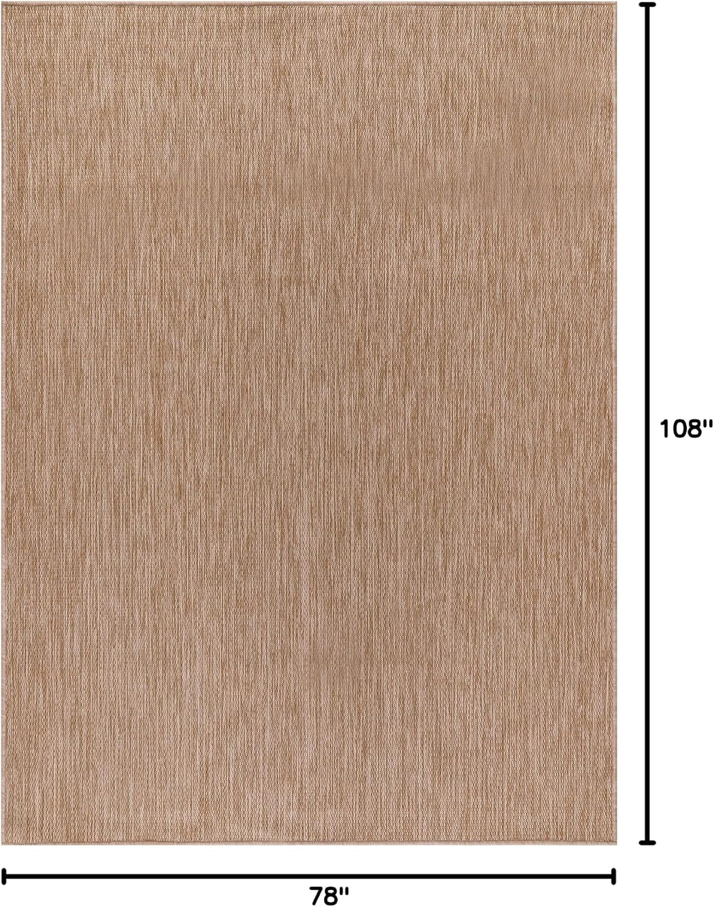 Washable Indoor Outdoor Rug 6x9 Weather Resistant Area Rugs Modern Solid Jute...