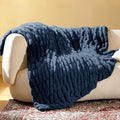 Ultra Soft Cozy Faux Fur Throw Blanket, Fuzzy Plush Thick Bubble Blanket by blunique