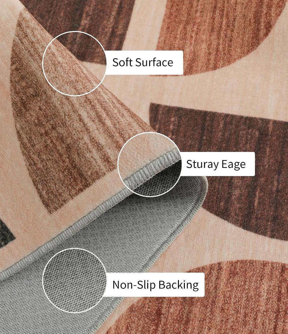 YIHOUSE Boho 6ft Kitchen Runner Rug Non Slip Washable, Mid-Century 2x6 Rug Ru...