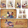 Fourluoo 10 Pcs Wine Kitchen Dish Towels Rugs Oven Mitts and Pot Holders Set by Fourluoo