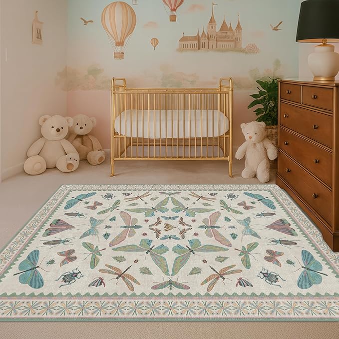 Hazo Haus Green and Blue Nursery Rug 5x8 - Image 3