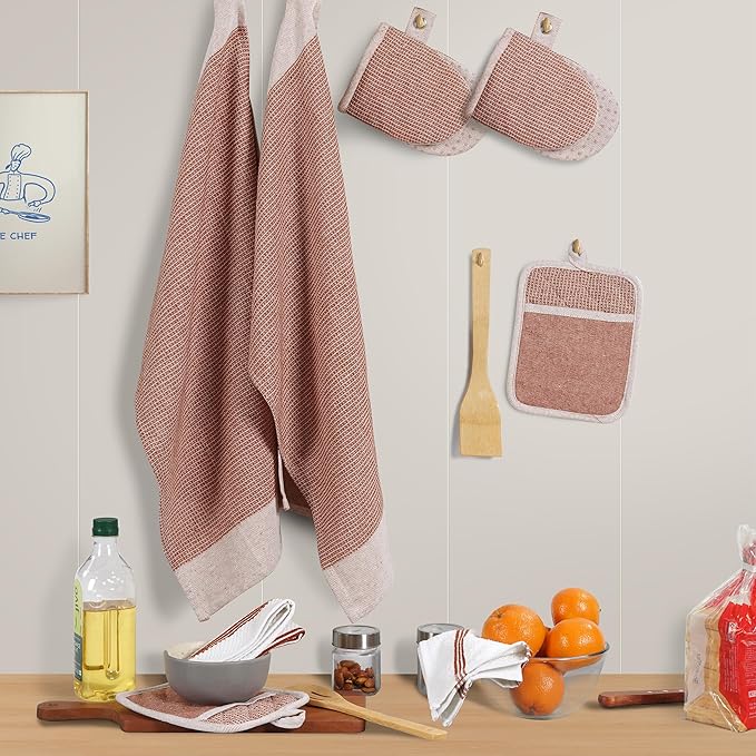 Casa Platino Potholders for Kitchens, 8-Piece – 500°F Heat Resistant Oven Mitts - Image 5