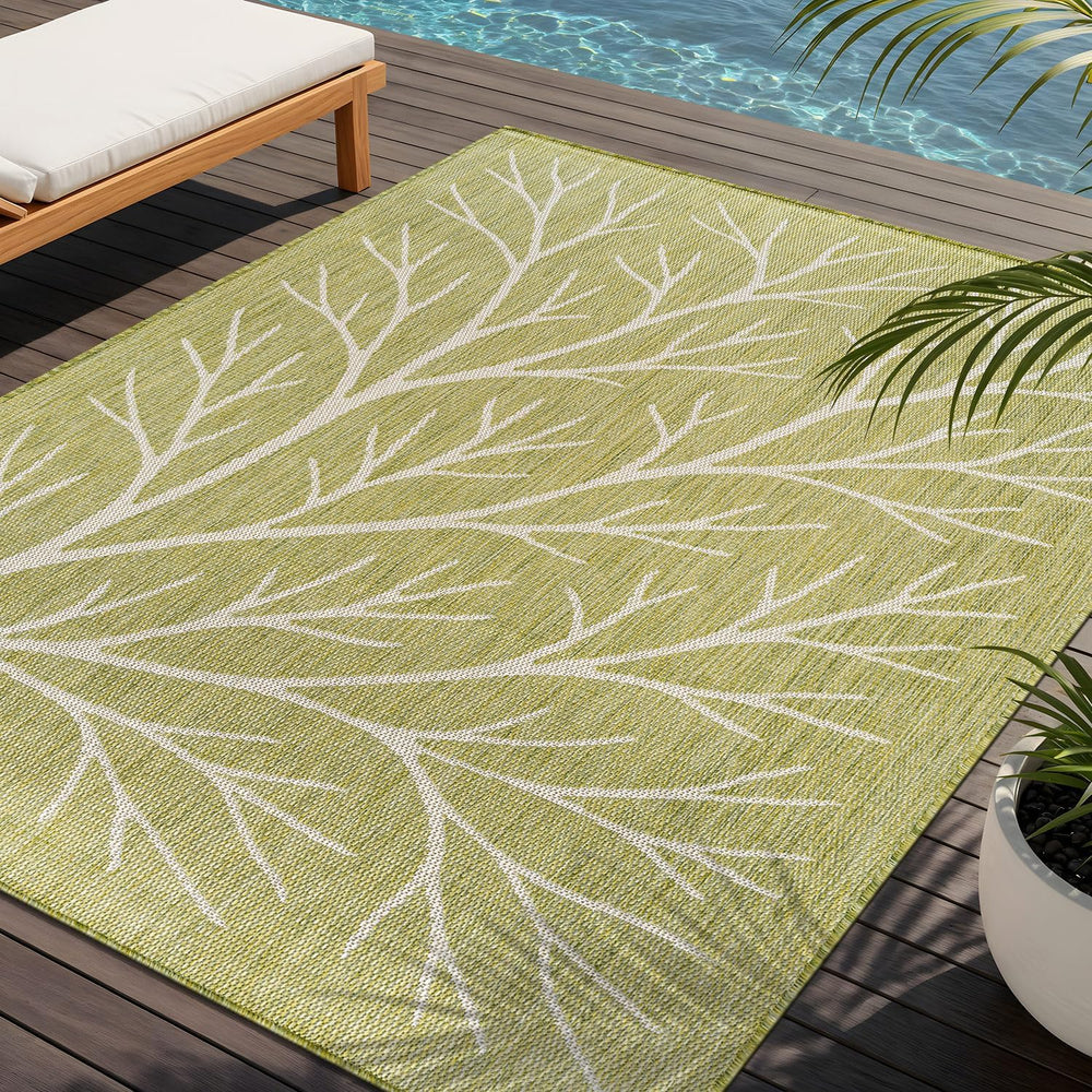 Washable Indoor Outdoor Rug 8x10 Modern Area Rugs Branch Pattern Non Shedding...