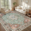 4x6 Area Rugs for Living Room: Washable Rug Soft Vintage Distressed Floral by EXPEDIX