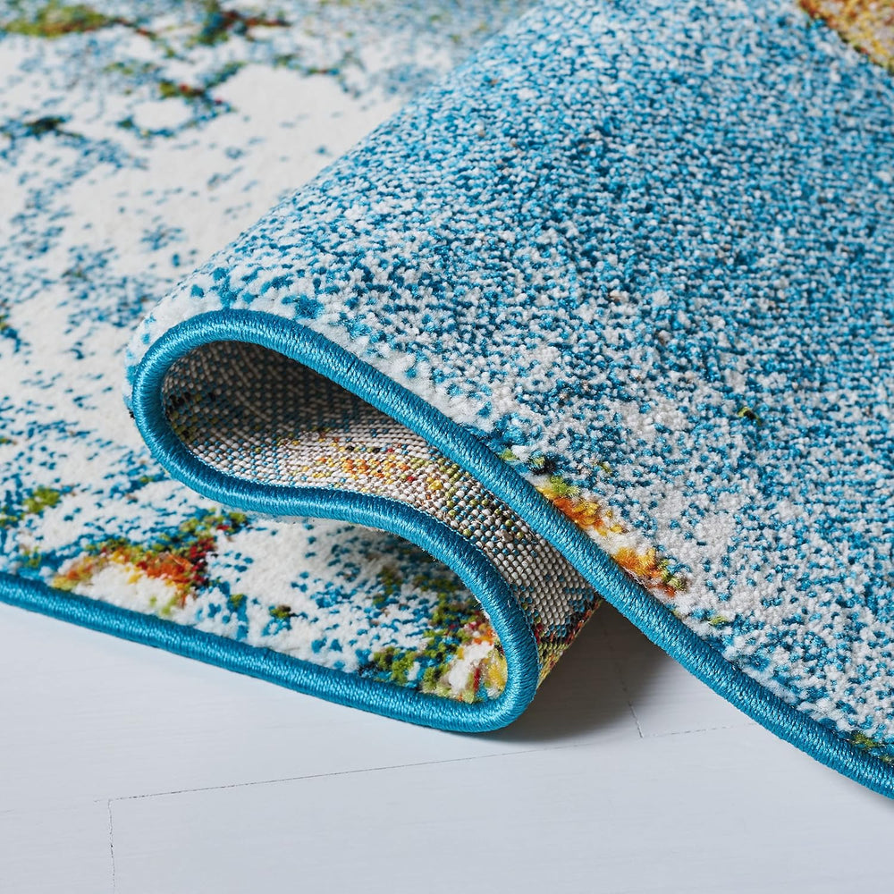 SAFAVIEH Glacier Collection Runner Rug - 2'3" x 20', Blue & ...