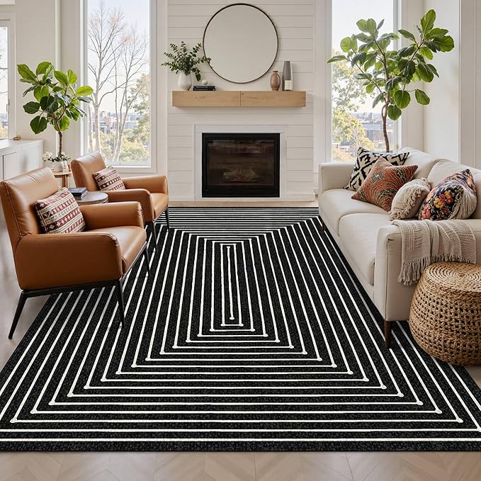 Latte&Fog 5x7 Area Rugs for Living Room Bedroom, Modern Abstract Washable Rug by LatteFog