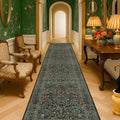 Dark Green Washable 3x20 Extra Long Runner Rug by HazoHaus