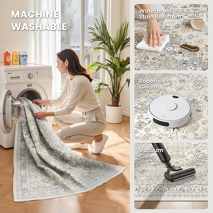 zesthome 8x10 Area Rugs for Living Room, Non-Slip Backing Washable Rugs - Image 5