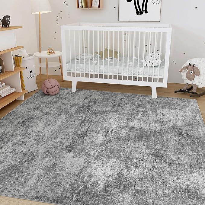 Nakagishi 9x12 Area Rugs Living Room: Washable Abstract Large Neutral Soft Rug - Image 7