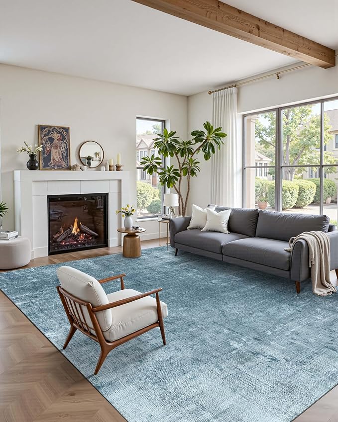 Latte&Fog 6x9 Area Rugs for Living Room Bedroom, Boho Non Slip Low Pile Carpet - Image 3