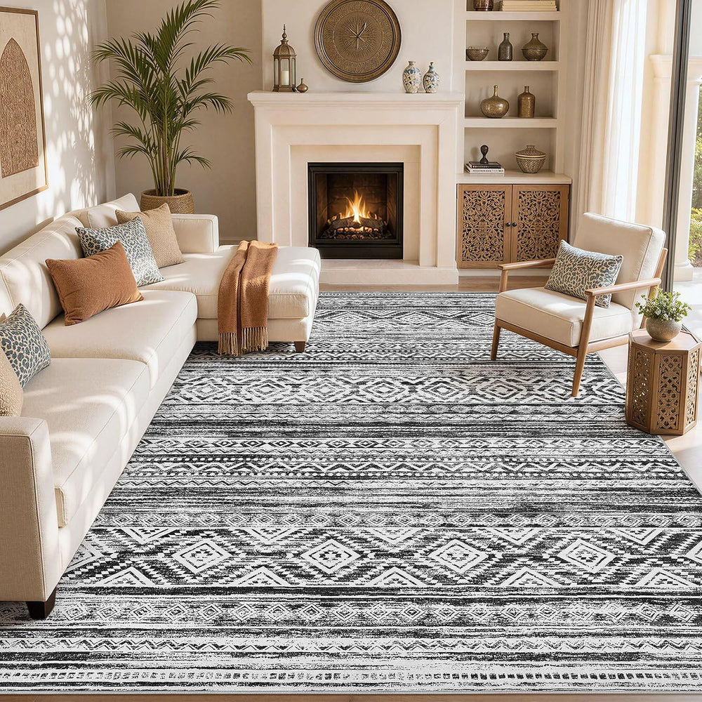 cotiled Boho 12x15 Area Rug for Living Room: Large Moroccan Washable Rug