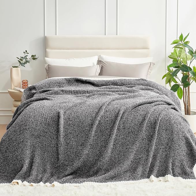 Snuggle Sac Queen Size Bedding Blanket Black, Super Soft Warm Cozy Bed Blankets by SnuggleSac