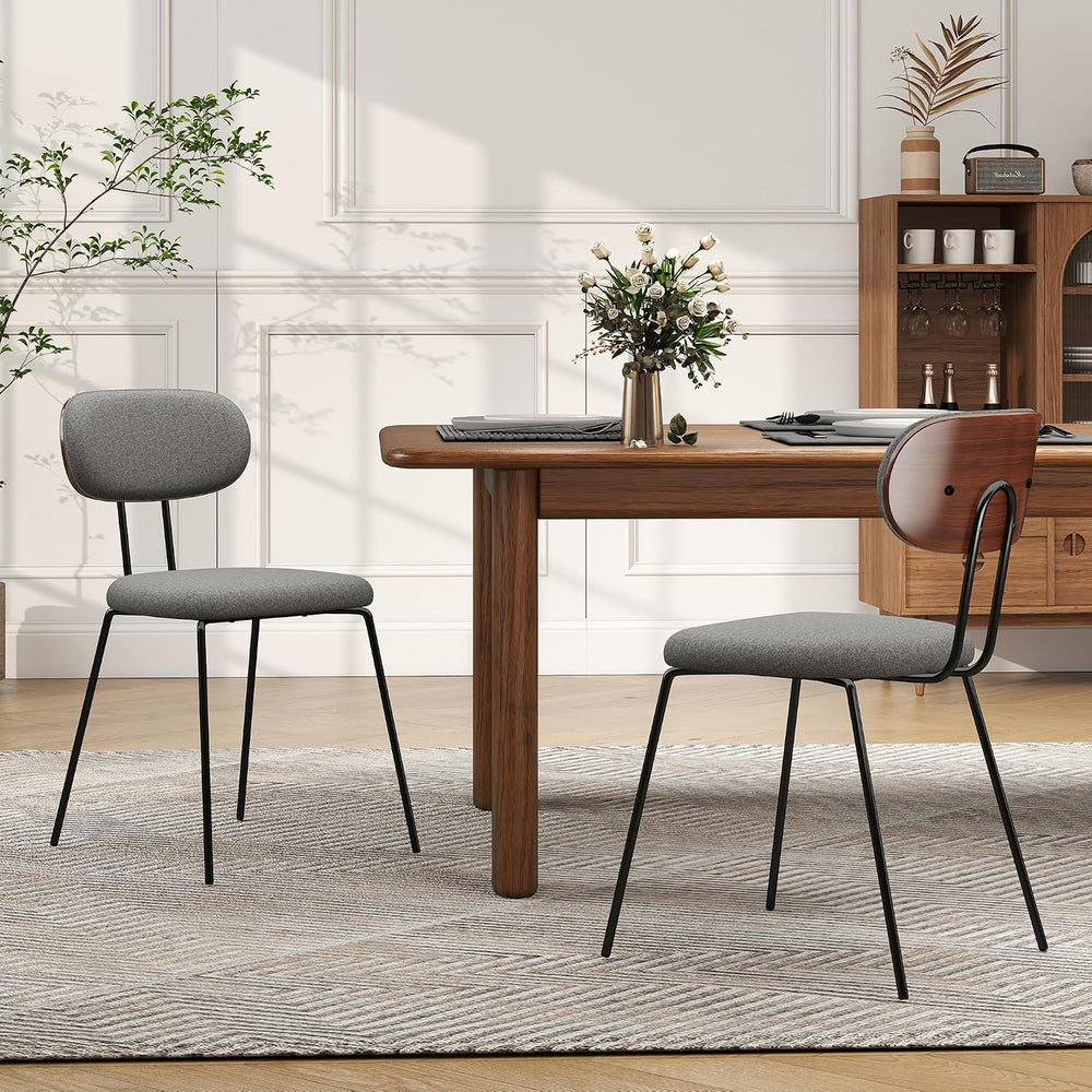 LSSPAID Dining Chairs Set of 2, Linen Fabric Upholstered Dining Room Chairs w...