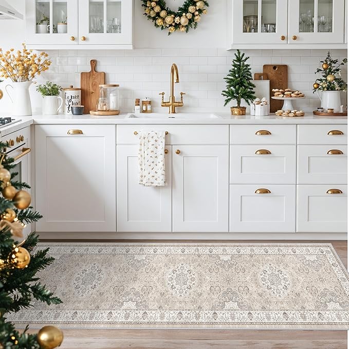 Washable 2x8 Hallway Runner Rug: Vintage Water Resistant Kitchen Entryway Rug - Image 2