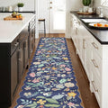 Washable 2'6x12 Hallway Runner Rug: Entryway Non Slip Floral Rug Farmhouse Soft by HYHAOYUNLAI