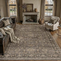 8x10 Washable Area Rug for Living Room Bedroom Vintage Brown Non Slip Carpet by WondRg