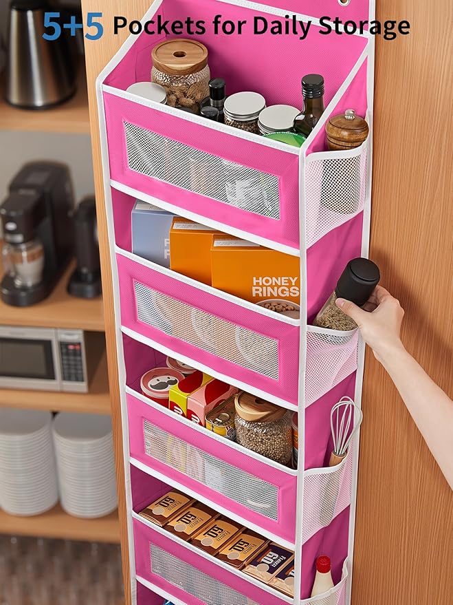 JARLINK 2 Pack Over The Door Organizer Storage, 5 Shelf Hanging Door Organizer - Image 5