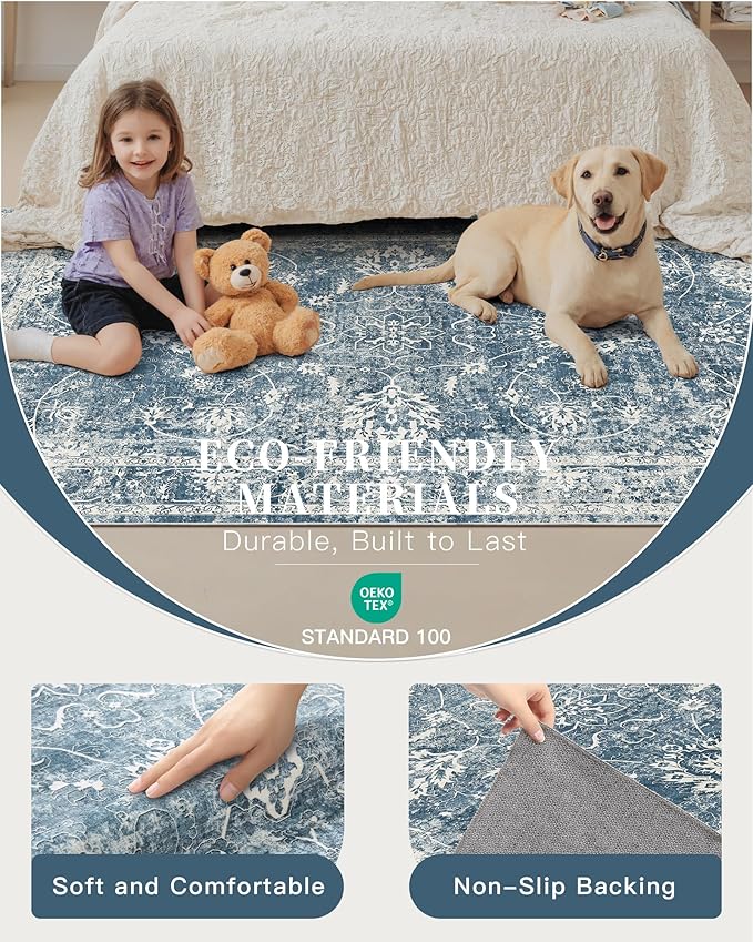 Madane 5x7 Area Rugs for Living Room, Washable Vintage Rug - Image 5