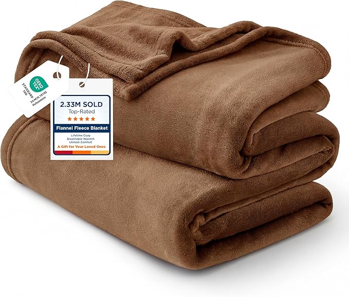 Bedsure GentleSoft Orange Fleece Blankets Queen Size by BEDSURE