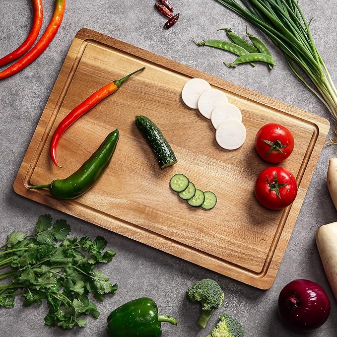 XL Cutting Board, 18x12 Large Acacia Wooden Cutting Board - Image 6