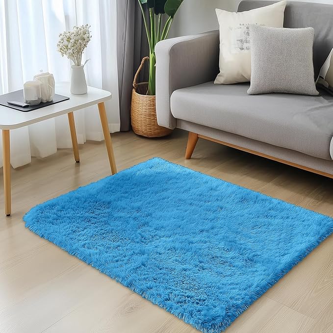 OLANLY 3x5 Machine Washable Small Bedside Rug, Soft Fluffy Shaggy Rugs - Image 3