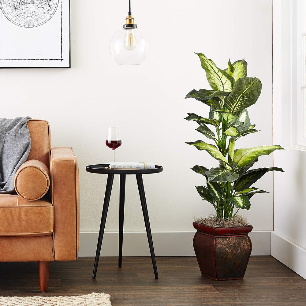 Nearly Natural Artificial Dieffenbachia, Floor Plant Faux Greenery With Decor...