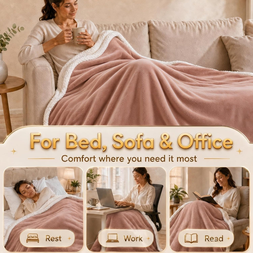Electric Heated Blanket Full Size 72"x84", Cozy Pink