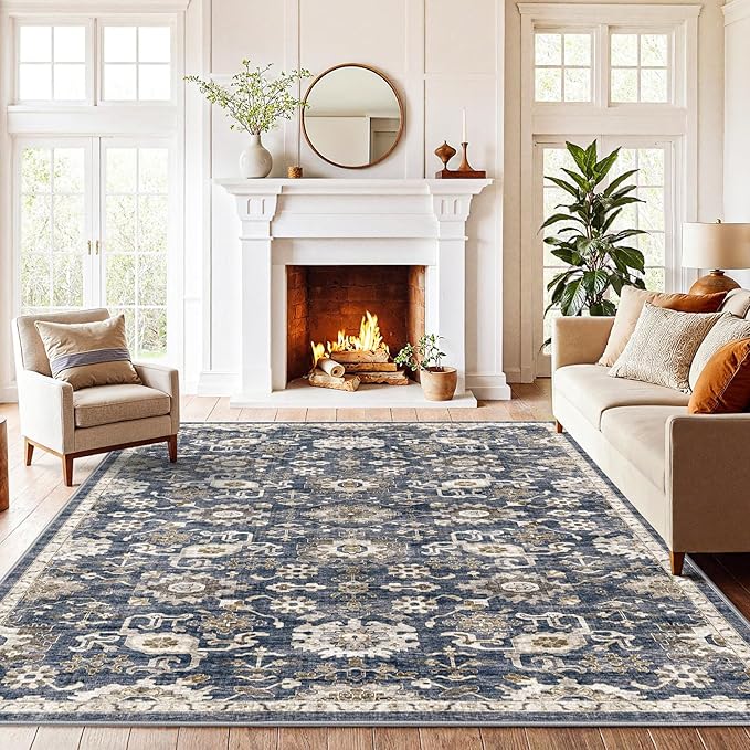 AMADA HOMEFURNISHING 5x7 Area Rugs, Washable Living Room Rug Low-Profile by AMADAHOMEFURNISHING