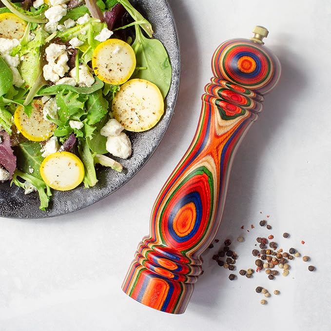Baltique Marrakesh Pepper Grinder – 8 Inch Colorful Wooden Pepper Mill - Image 2