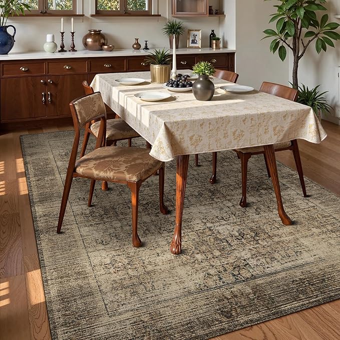 Washable Area Rug 3' x 5 ' Vintage Traditional Persian Mat - Image 3
